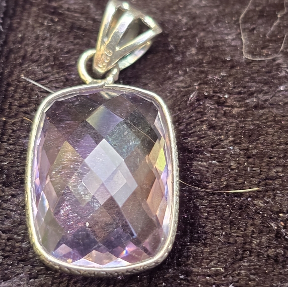 Faceted Amethyst and 925 Pendant - Picture 4 of 4